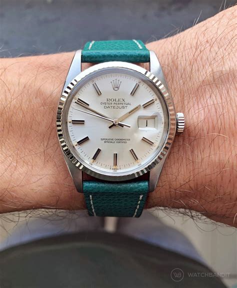 rolex leather strap for datejust|rolex datejust 41mm leather strap.